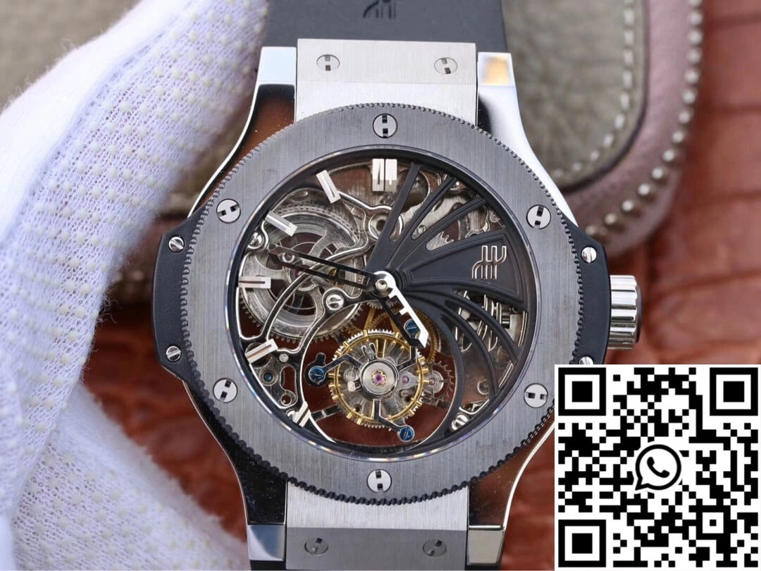 Hublot Big Bang Hollow Tourbillon Ceramic Bezel Skeleton Dial