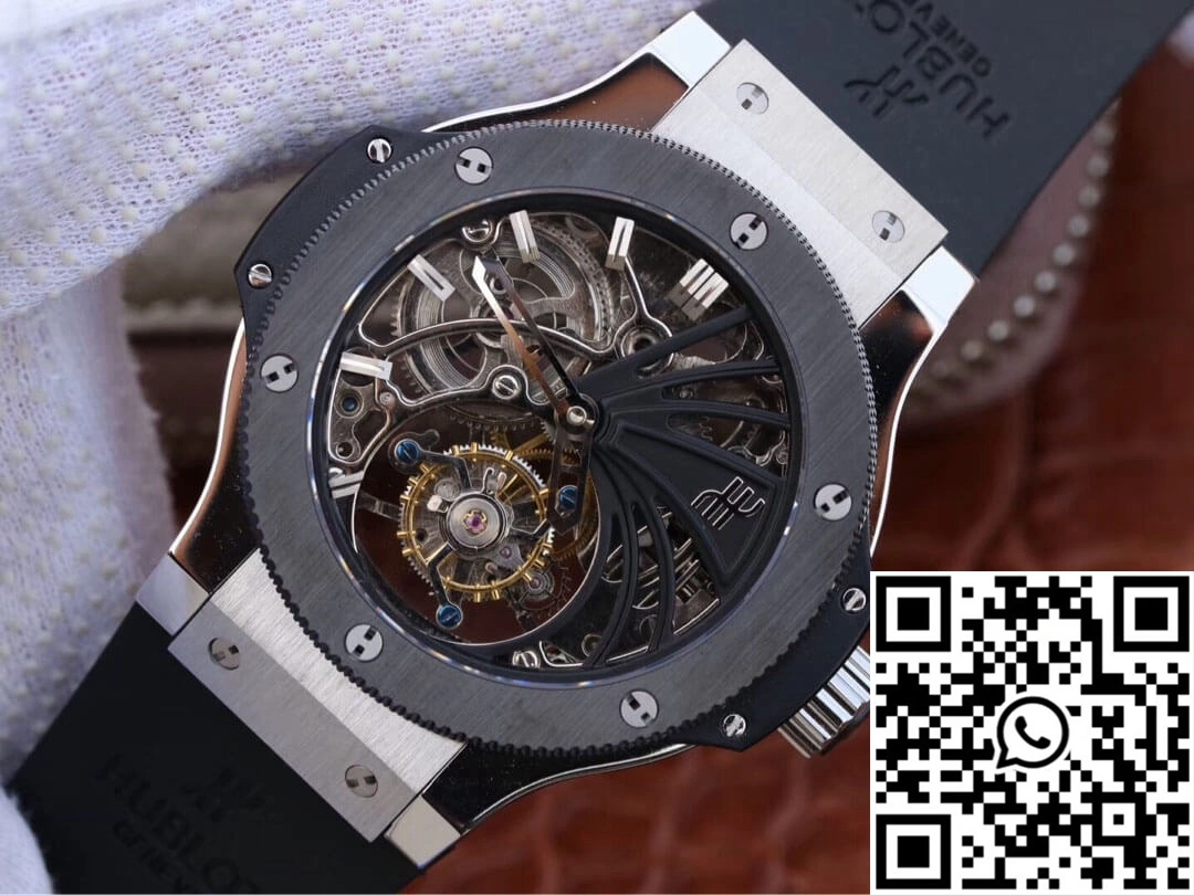 Hublot Big Bang Hollow Tourbillon Ceramic Bezel Skeleton Dial