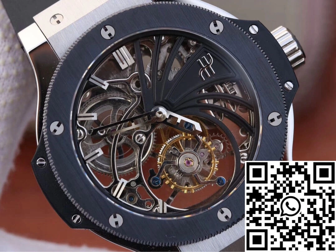 Hublot Big Bang Hollow Tourbillon Ceramic Bezel Skeleton Dial