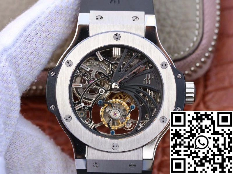 Hublot Big Bang Hollow Tourbillon Stainless Steel Case Skeleton Dial