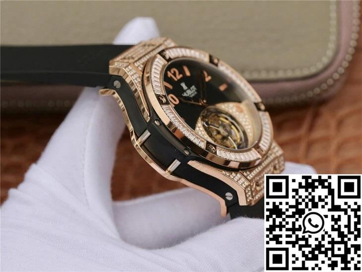 Hublot Big Bang Tourbillon Rose Gold Diamond Black Dial