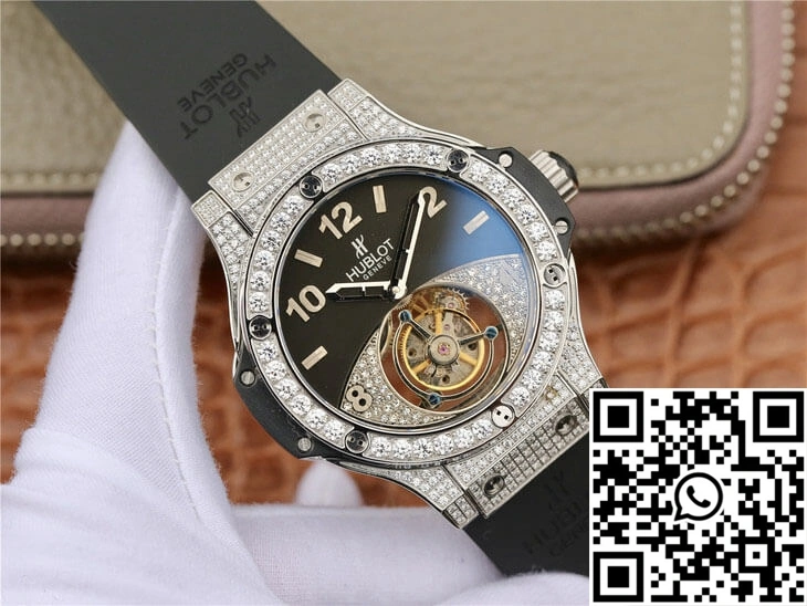 Hublot Big Bang Tourbillon Stainless Steel Diamond Black Dial