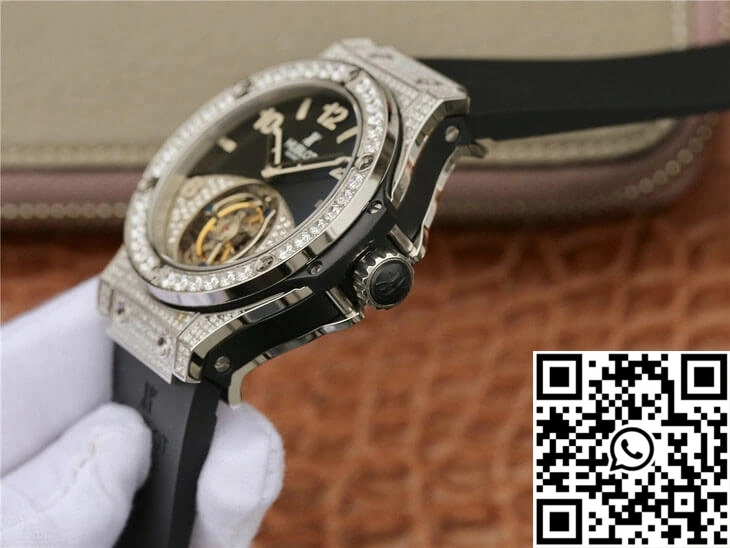 Hublot Big Bang Tourbillon Stainless Steel Diamond Black Dial