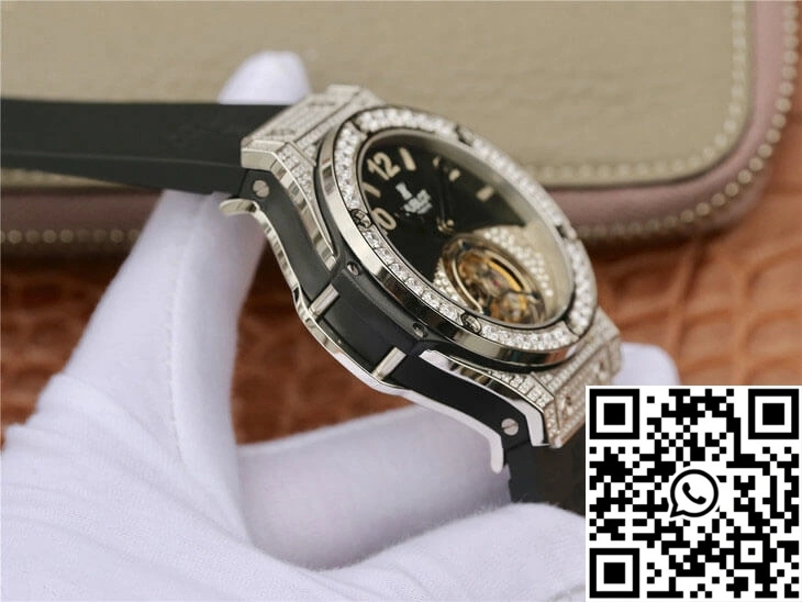 Hublot Big Bang Tourbillon Stainless Steel Diamond Black Dial