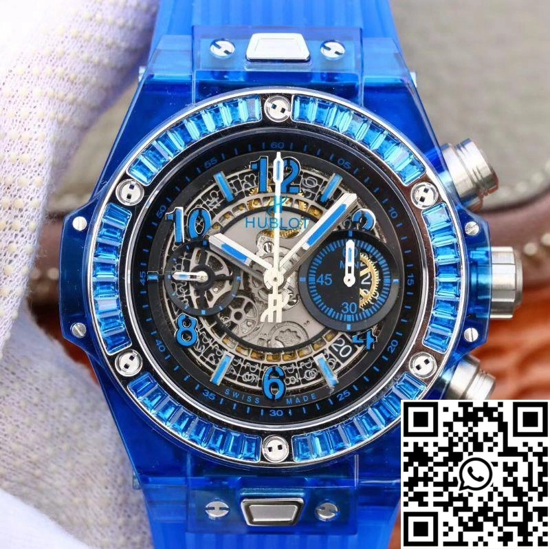 Hublot Big Bang Unico 411.JX.4802.RT Blue Strap Skeleton Dial