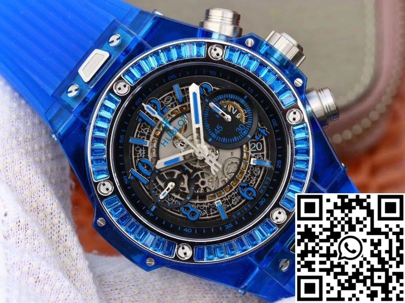 Hublot Big Bang Unico 411.JX.4802.RT Blue Strap Skeleton Dial