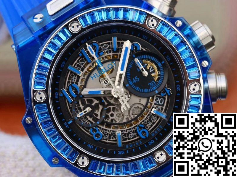 Hublot Big Bang Unico 411.JX.4802.RT Blue Strap Skeleton Dial