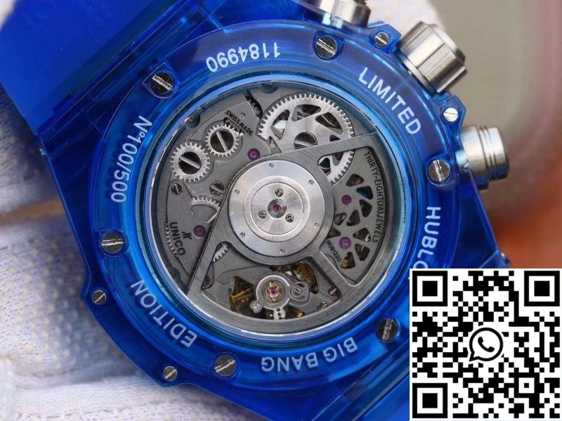 Hublot Big Bang Unico 411.JX.4802.RT Blue Strap Skeleton Dial