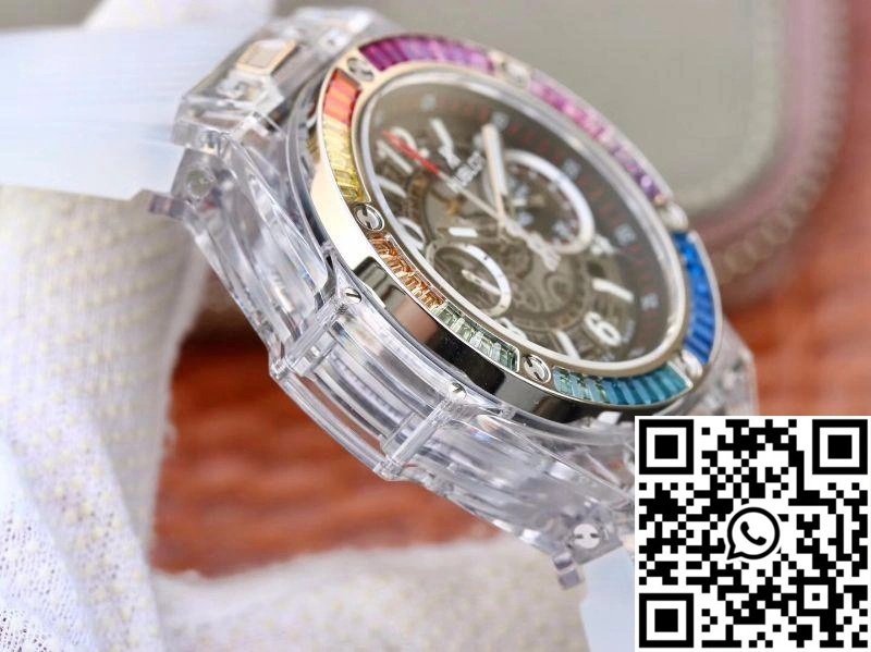Hublot Big Bang Unico 411.JX.4802.RT Colorful Diamonds Bezel Skeleton Dial
