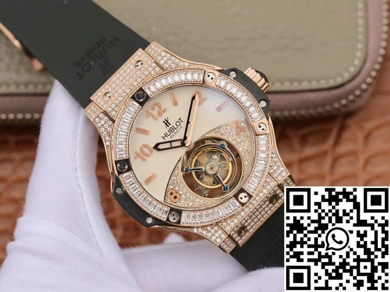 Hublot Classic Fusion Rose Gold Tourbillon White Enamel Dial