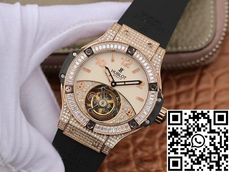Hublot Classic Fusion Rose Gold Tourbillon White Enamel Dial