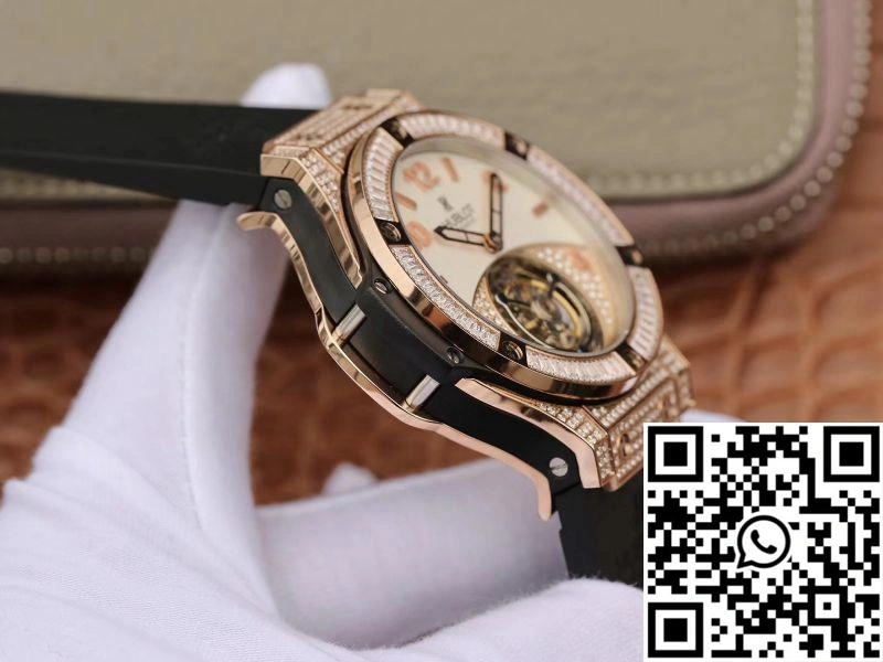 Hublot Classic Fusion Rose Gold Tourbillon White Enamel Dial