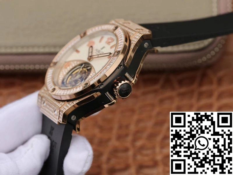 Hublot Classic Fusion Rose Gold Tourbillon White Enamel Dial