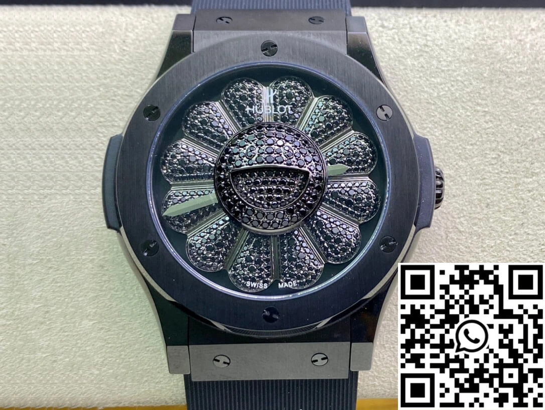Hublot Classic Fusion Takashi Murakami 507.CX.9000.RX.TAK21 Sunflower Diamond Black Dial