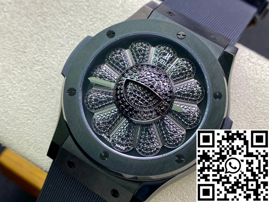 Hublot Classic Fusion Takashi Murakami 507.CX.9000.RX.TAK21 Sunflower Diamond Black Dial