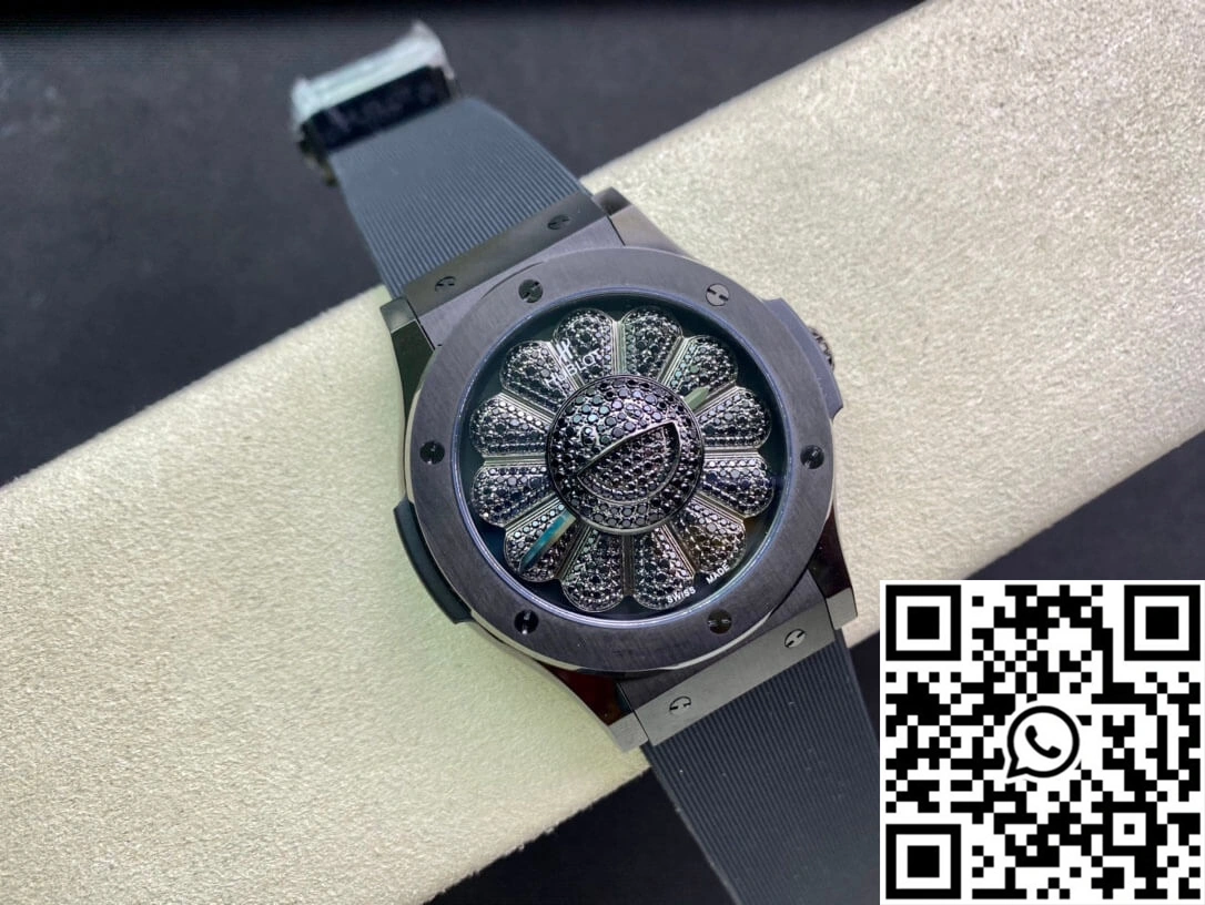 Hublot Classic Fusion Takashi Murakami 507.CX.9000.RX.TAK21 Sunflower Diamond Black Dial