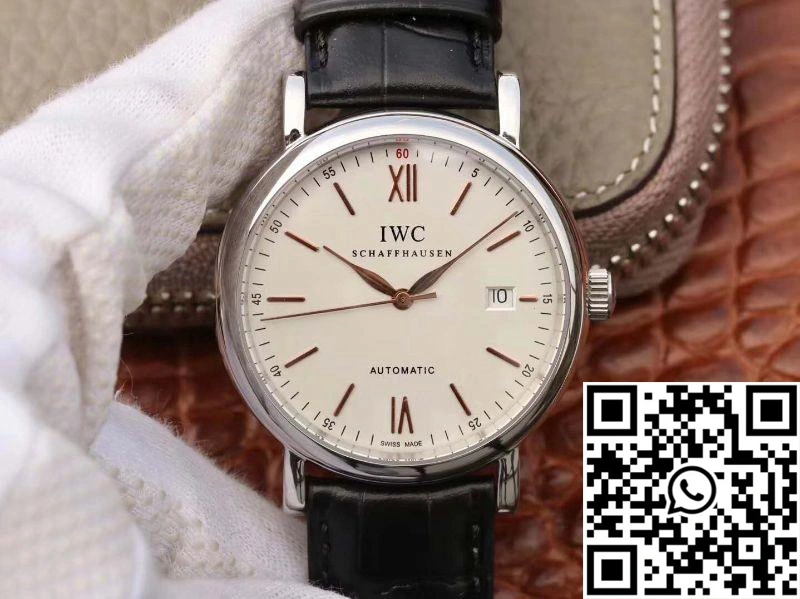 IWC Portofino Automatic IW356501 MKS Factory Black Leather Strap White Dial