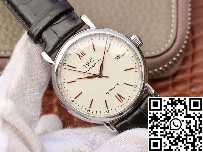 IWC Portofino Automatic IW356501 MKS Factory Black Leather Strap White Dial