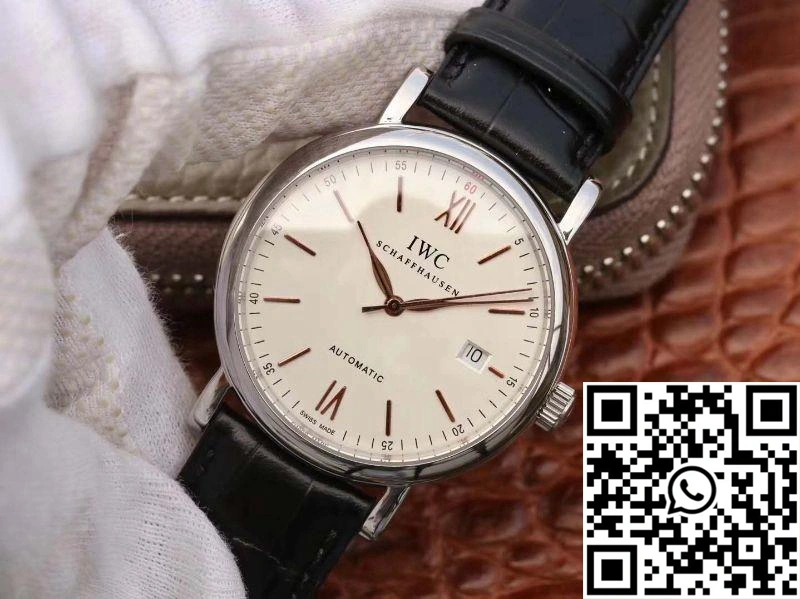 IWC Portofino Automatic IW356501 MKS Factory Black Leather Strap White Dial