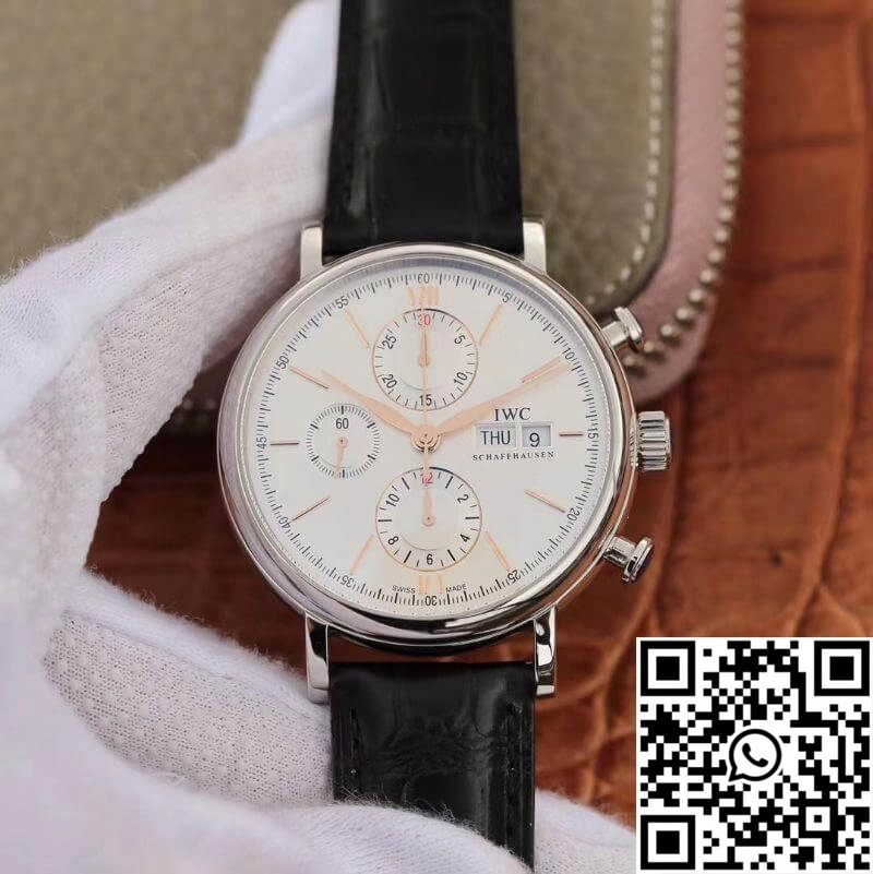IWC Portofino Chronograph Multi-function IW391022 ZF Factory White Dial With Rose Gold Markers