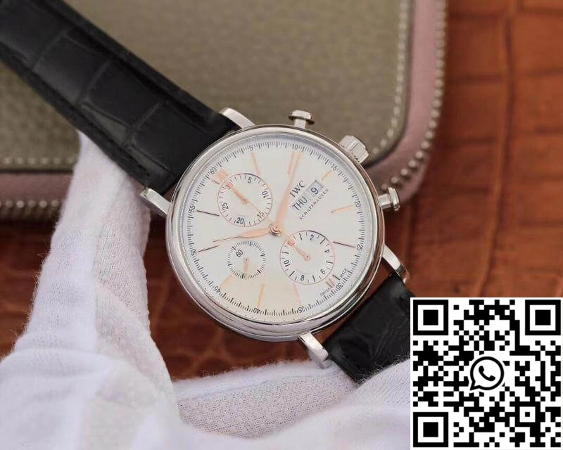 IWC Portofino Chronograph Multi-function IW391022 ZF Factory White Dial With Rose Gold Markers