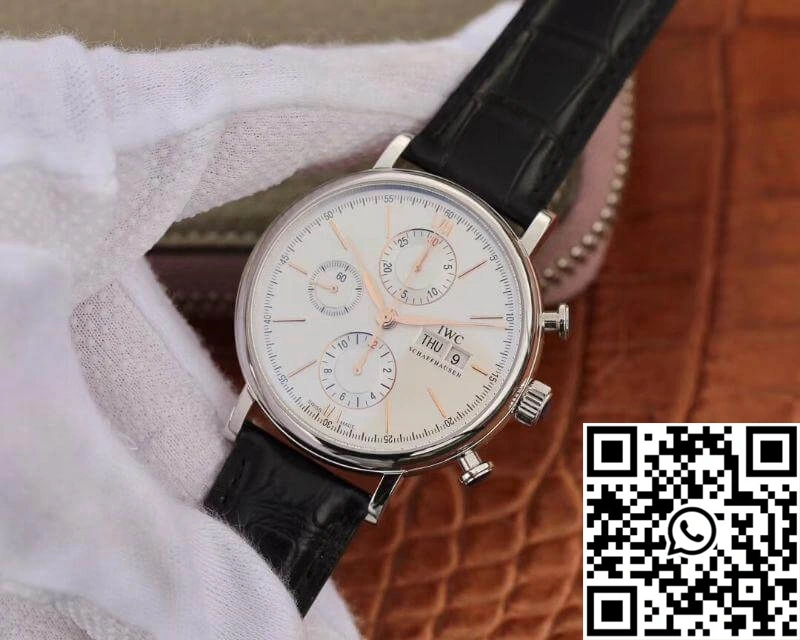 IWC Portofino Chronograph Multi-function IW391022 ZF Factory White Dial With Rose Gold Markers