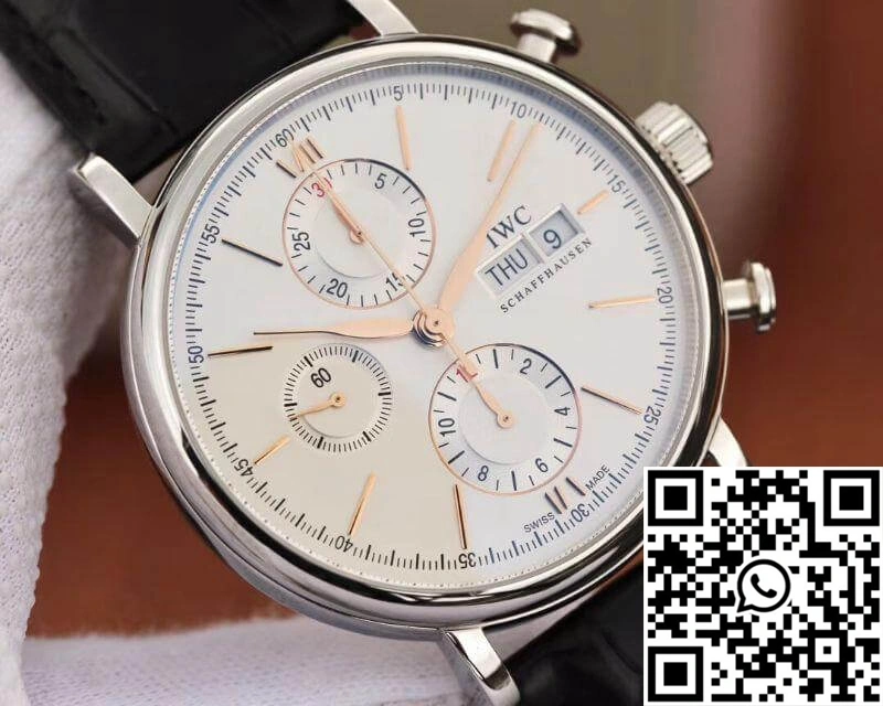 IWC Portofino Chronograph Multi-function IW391022 ZF Factory White Dial With Rose Gold Markers