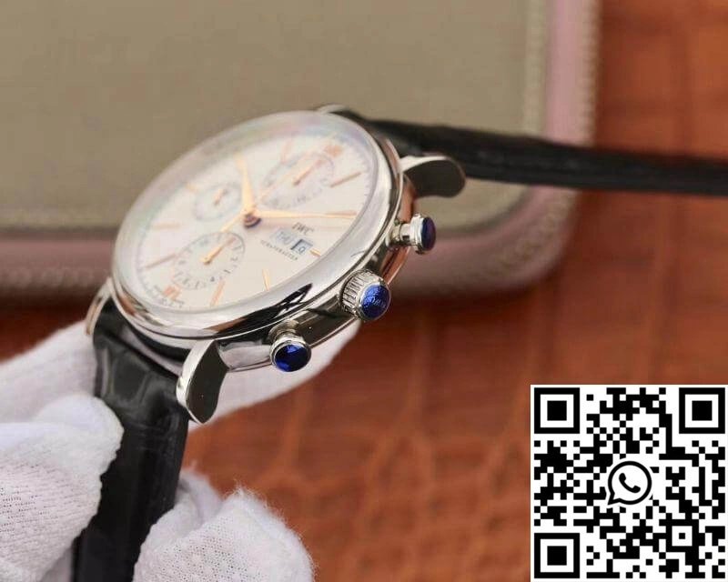 IWC Portofino Chronograph Multi-function IW391022 ZF Factory White Dial With Rose Gold Markers