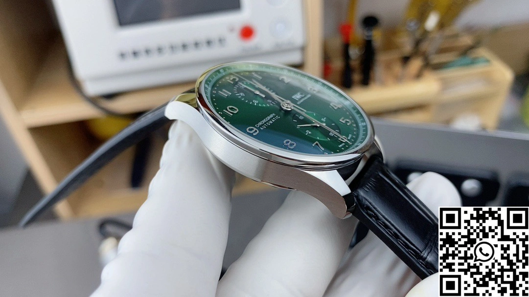 IWC Portugieser IW371615 ZF Factory Leather Band Green Dial
