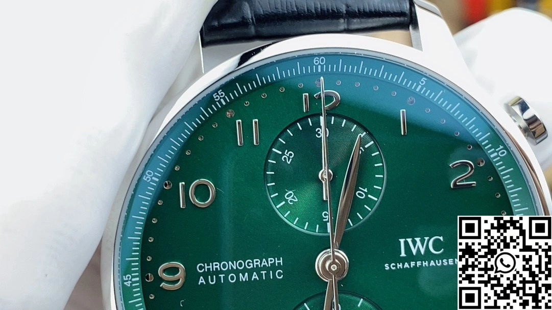 IWC Portugieser IW371615 ZF Factory Leather Band Green Dial