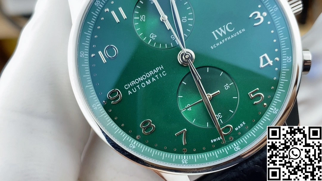 IWC Portugieser IW371615 ZF Factory Leather Band Green Dial