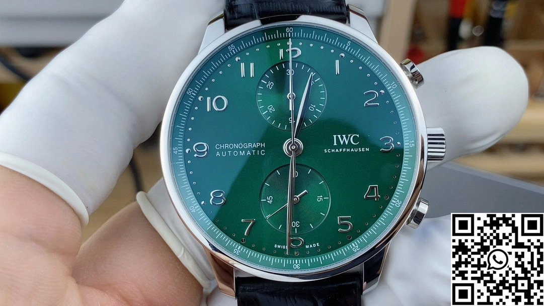 IWC Portugieser IW371615 ZF Factory Leather Band Green Dial