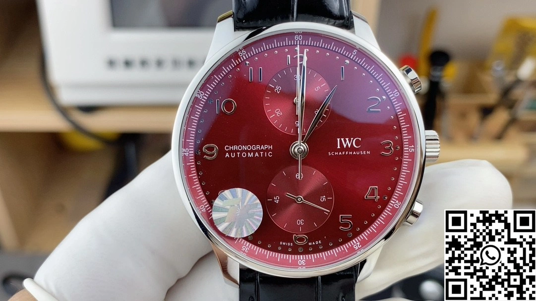 IWC Portugieser IW371629 ZF Factory Leather Band Red Dial