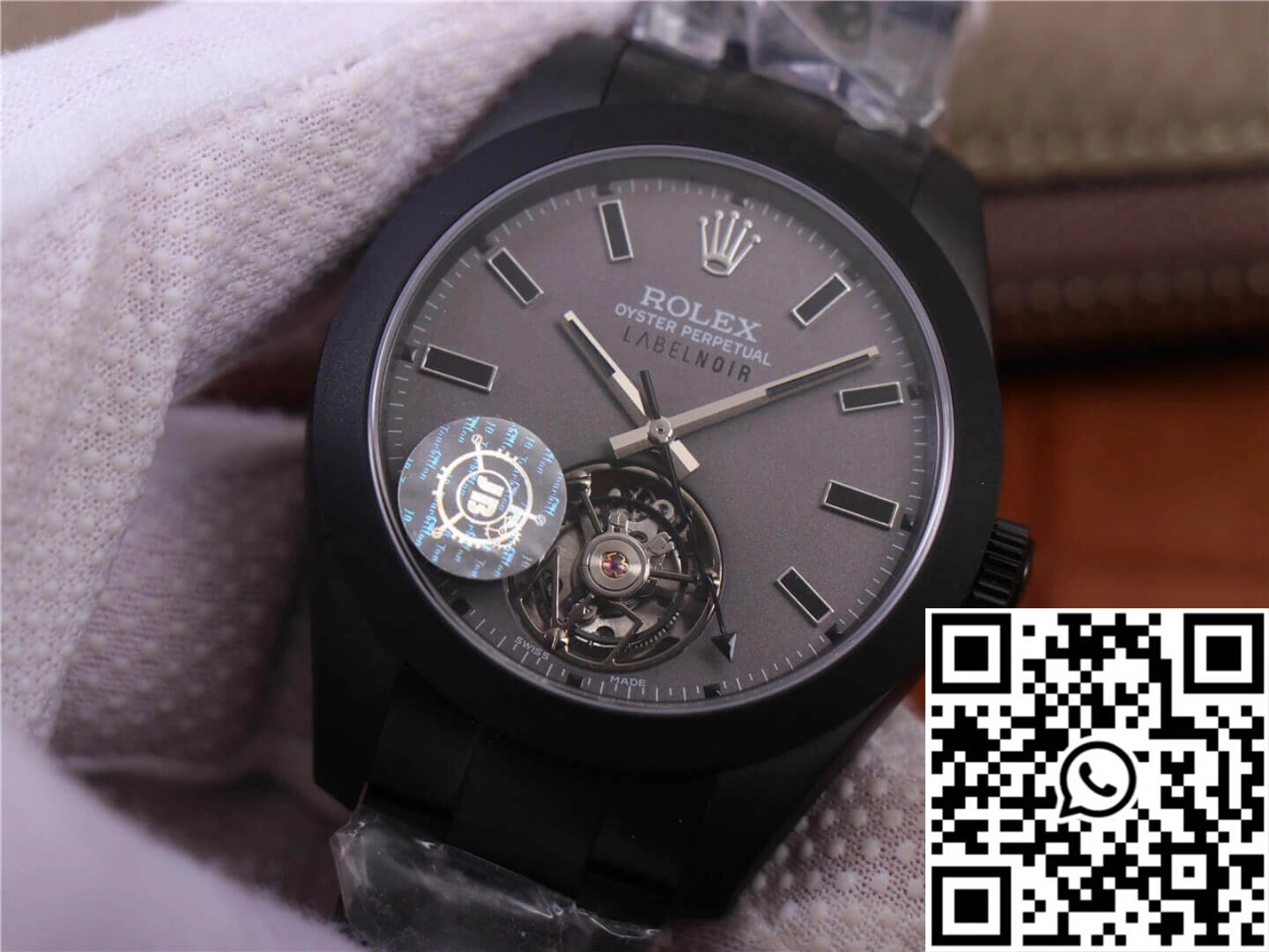 JB Factory Replica Rolex Milgauss Base 116400 Label Noir Design LNT01HS-001 Black case watch
