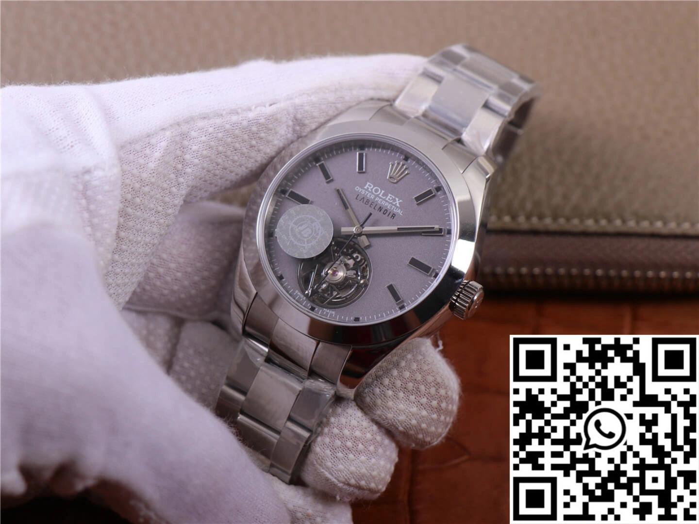 JB Factory Replica Rolex Milgauss Base 116400 Label Noir Design LNT01HS-001 Silver case watch