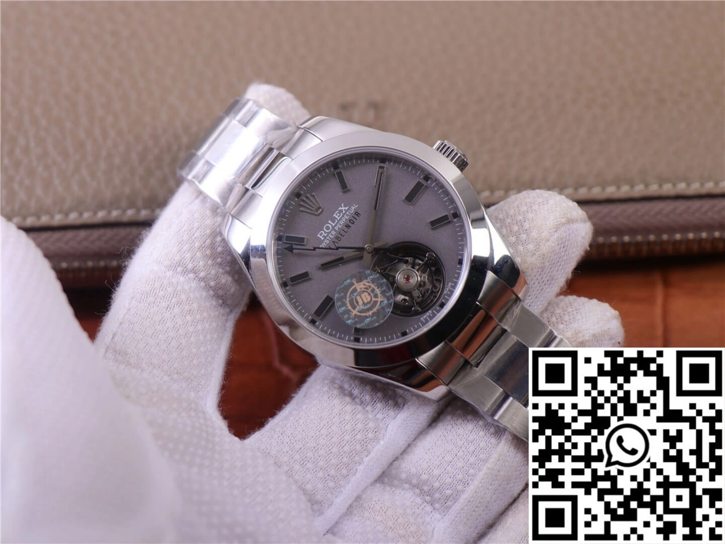 JB Factory Replica Rolex Milgauss Base 116400 Label Noir Design LNT01HS-001 Silver case watch