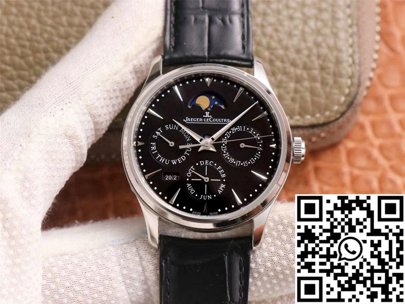 Jaeger-LeCoultre Master Ultra Thin Moon Perpetual Calendar 1308470 V9 Factory Black Dial