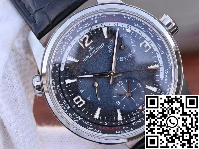 Jaeger-LeCoultre Polaris Geographic 904847J 42MM TWA Factory Black Blue Textured Dial
