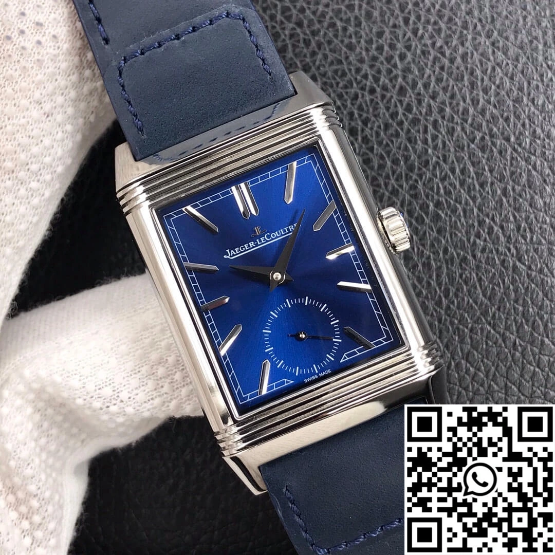 Jaeger LeCoultre Reverso Tribute Double-sided Double Time Zone Flip MG Factory Blue Dial