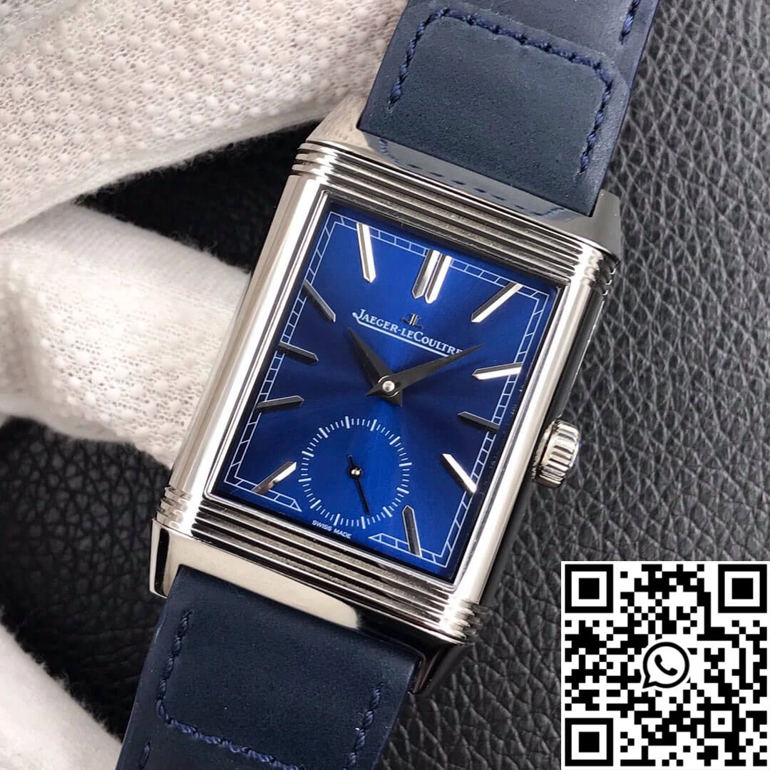 Jaeger LeCoultre Reverso Tribute Double-sided Double Time Zone Flip MG Factory Blue Dial