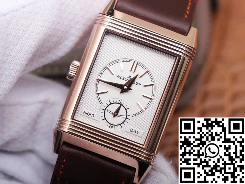Jaeger LeCoultre Reverso Tribute Double-sided Double Time Zone Flip MG Factory Rose Gold Black Dial