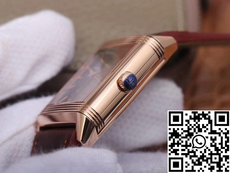 Jaeger LeCoultre Reverso Tribute Double-sided Double Time Zone Flip MG Factory Rose Gold Black Dial
