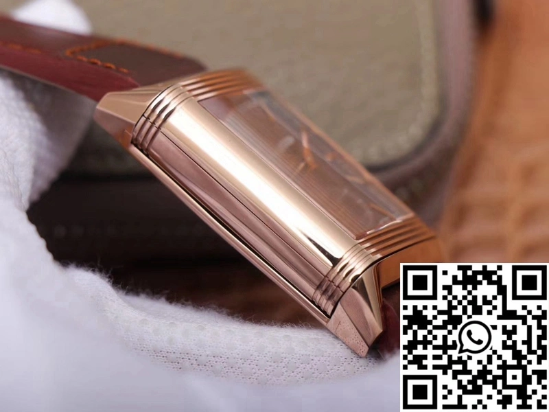 Jaeger LeCoultre Reverso Tribute Double-sided Double Time Zone Flip MG Factory Rose Gold Black Dial