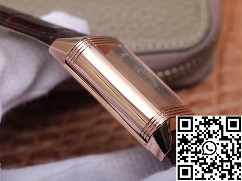 Jaeger LeCoultre Reverso Tribute Double-sided Double Time Zone Flip MG Factory Rose Gold White Dial