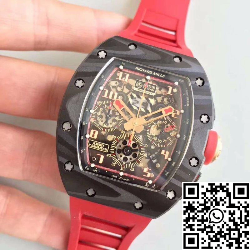 KV Factory Richard Mille RM011 Lotus F1 Team Romain Grosjean Forged Carbon Black Skeleton Dial