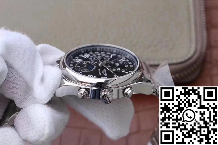Longines Conquest Classic Chronograph Moonphase Black Dial