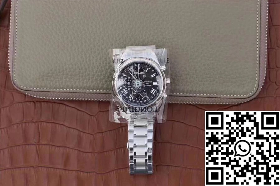 Longines Conquest Classic Chronograph Moonphase Black Dial