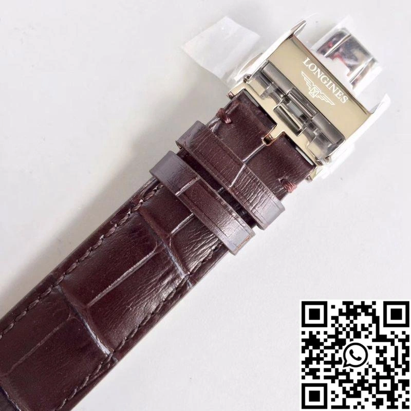 Longines Record L2.820.4.76.2 18K Rose Gold Silver Dial