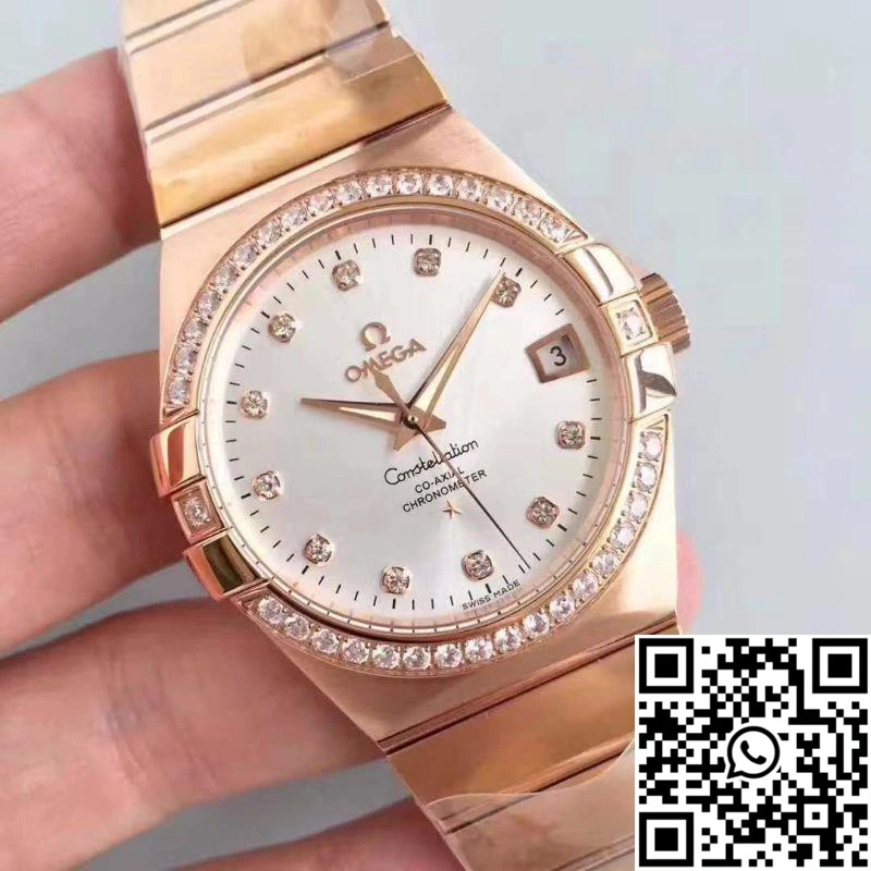 Omega Constellation 123.25.38.21.52.001 38MM 3S Factory Rhodium Dial