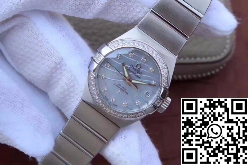 Omega Constellation Double Eagle Lady Blue Mother-Of-Pearl Dial 27MM 3S Factory